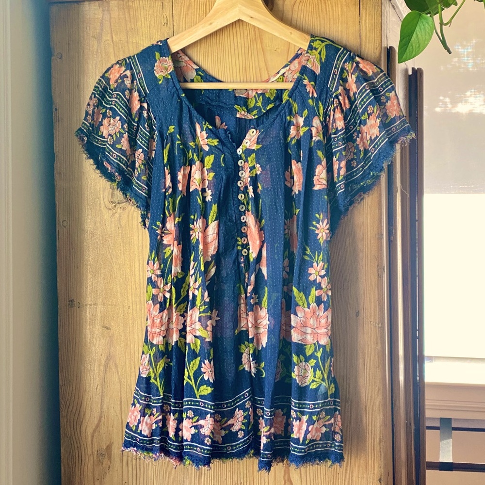 FP One Floral Sheer Blouse